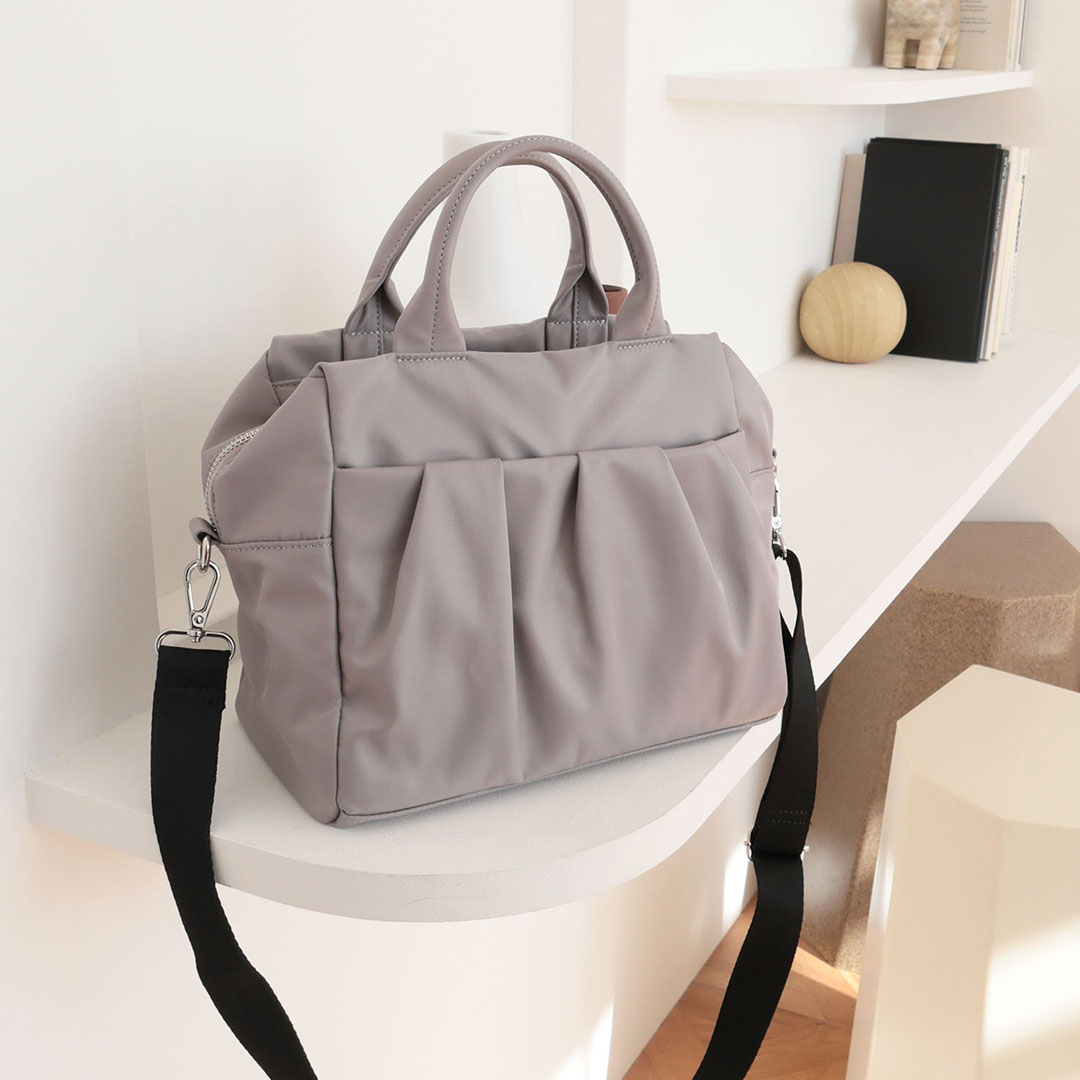 ギャザーポケット2WAYボストンバッグ