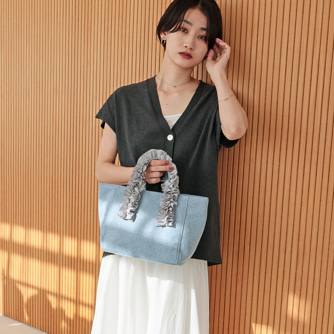 ハンドルフリルミニトートバッグ