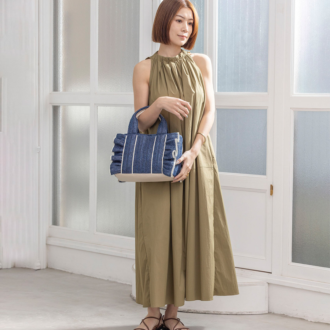 フリルトートバッグ