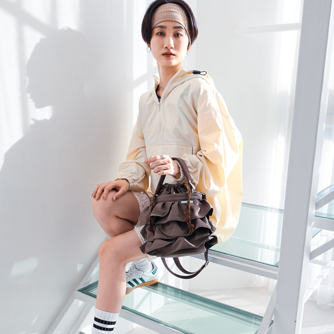 2wayフリル巾着バッグ